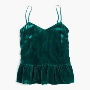 J. Crew Velvet Peplum Cami